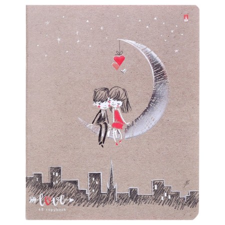 Notebook of 48 sheets in the cage "Romance", cover coated cardboard, selective varnish, foil, kongrev, mix-4