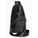 Male sling bag, genuine leather, de-gosa black, 15x7x28 cm