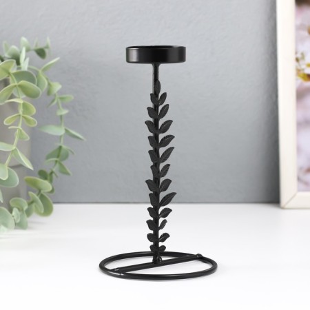 Summary Metal for 1 candle "Ventka with leaves" d = 4 cm 8x8x13.5 cm-2