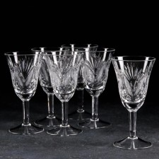 A set of crystal glasses for the wine 