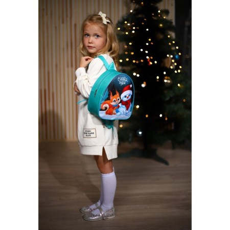 New Year's children's backpack "Happy New Year", a snowman and a fox-11