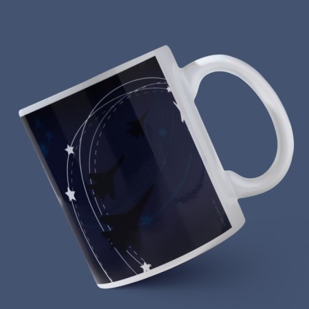 Ceramic mug "February 23" aircraft, 320 ml, blue color-2