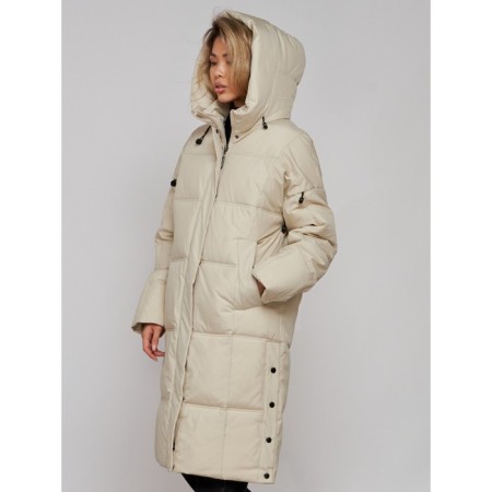 Coat insulated winter female, size 46, beige color-7