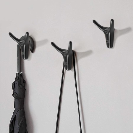 Furniture hook Cappio yak, two -rod, black color, 3 pcs.
