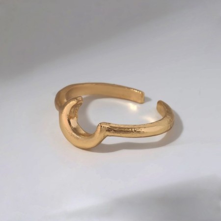 Ring "Crescent" was minimal, the color of gold, dimensionless-4