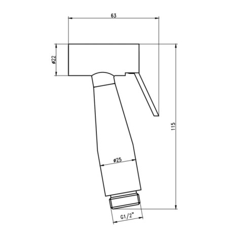 Hygienic watering can Savol SK-PQT03, holder, shower hose 120 cm, chromium-1