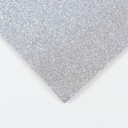 Foamiran glitter 2 mm, 50x50 cm, light gray-1