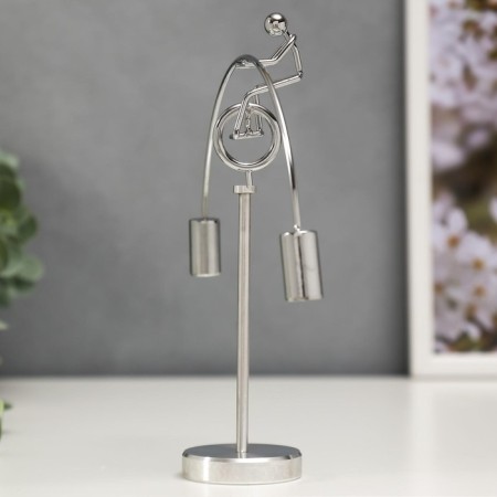 Pendulum Metal "Man-Exilibrist on the wheel" 20.5x18x4.8 cm-2