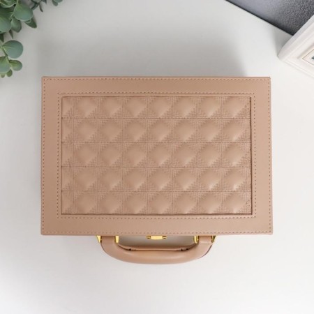 Casket to the leatherette to decorating the suitcase "Large cell" beige 9x25x17 cm-4