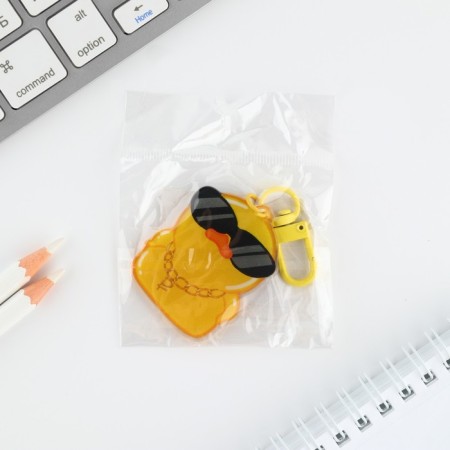 Acrylic "duck" keychain with carbine, 5 x 3.9 cm-4
