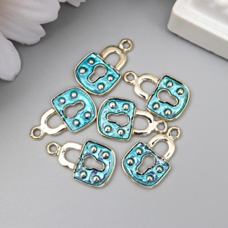 Decor for creativity Metal "Blue Lack" silver, enamel 1.6x1.1 cm-2