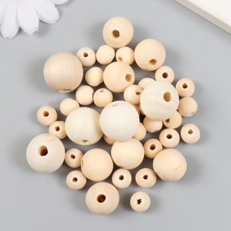Set of wooden unpainted beads MIX-1 (10.15.18 mm) 30g