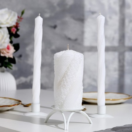 A set of wedding suppositories in the box "Fillation in roses", 27x2.2 cm, white, parental couple-1