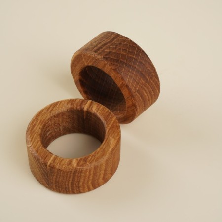 (SL Home) Ring for napkins, 4 pcs, oak, d = 4.8 cm-5