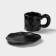 Tea couple ceramic "basalt", 2 items: mug 200 ml, saucer d = 14.8 cm, black color