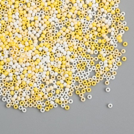 Glass beads 11/0 "Melange yellow. Gloss" 10 g-2