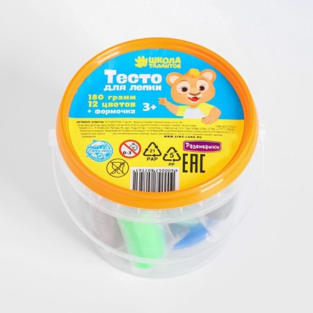 Modeling dough, 12 colors 15 g with 1 mold in a bucket-1