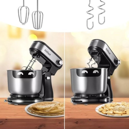 Mixer KitFort KT-3481, stationary, 300 watts, 3 l, 6 speeds, silver-4