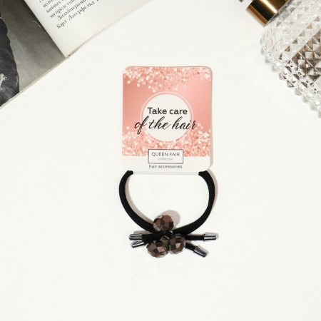 Hair gum "Gerda" beads of beads, 6 cm, black