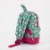 Baby backpack on a zipper, an external pocket, a reflective strip, turquoise color/pink color