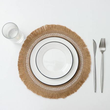 Serving napkin "Africa", d = 30 cm, white color-1