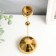 Summary metal per 1 candle "drop of water - top" gold 8.5x8.5x31 cm