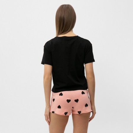 Female homemade set (T -shirt/shorts), color peach, size 46-5