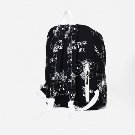 Youth backpack on lightning from textiles, 4 pockets, black color-3