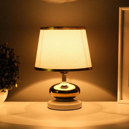 Traffic lamp with a lampshade Risalux "Drops", 1 × 40 W, E27, White/gold, 17 × 17 × 24 cm-3