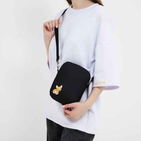 Youth bag with zipper, black color-6