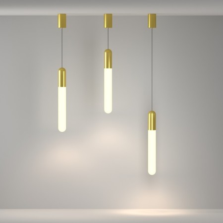 Suspended Technical P101PL-L500-12W3K-BS, LED, 12 W, 60x60x500 mm, 850 lm, 3000K, brass-4