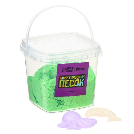 Kinetic sand, 2 molds, 200 gr, green color