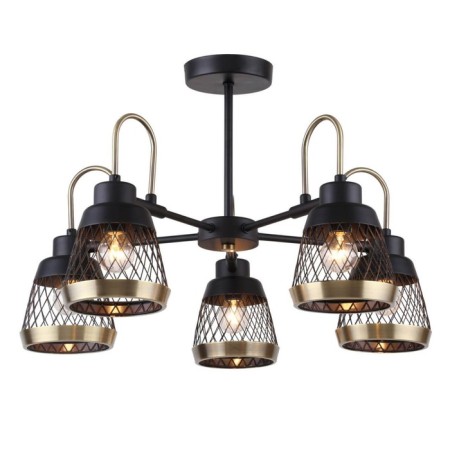Entresol chandelier, 5x40W E14, black color-1
