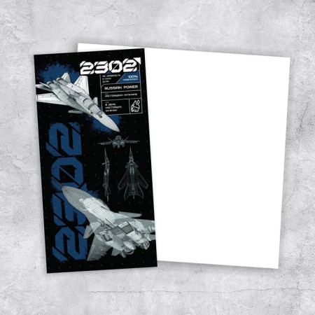 Postcard euro "23.02", 10 x 21 cm