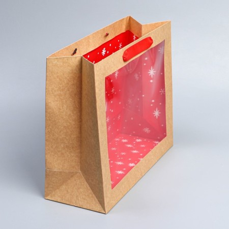 Craft packet with a plastic window “Gift from Santa Claus”, 31 x 26 x 11 cm, New Year-5
