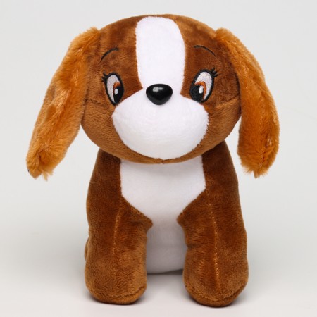 Soft toy "Dog", 19 cm, dark brown color