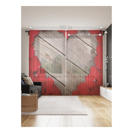 Photo "heart from roses", size 145x265 cm, 2 pcs-1