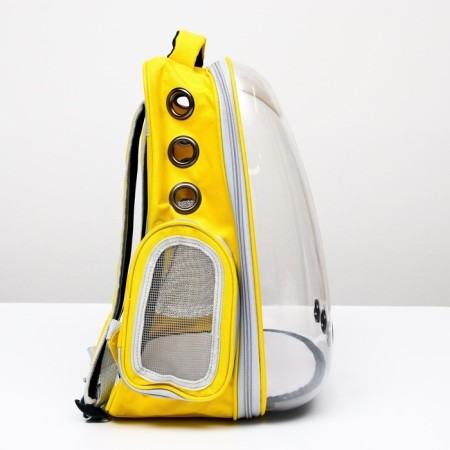 A backpack for carrying animals "cat", transparent, 34 x 25 x 40 cm, yellow-1