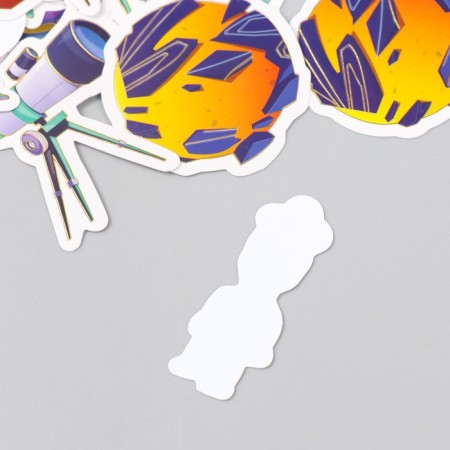 Stickers for creativity "Flying into space" embossing silver set 48 pcs 9x7x0.8 cm-3