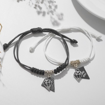 Bracelets "Demetrons" diamonds, black and white color, l = 12.5 cm-2
