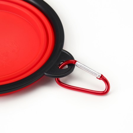 Silicone, folding bowl, 350 ml, 11 cm, red-4