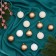 Set of balls plastic D-4 cm, 16 pcs "Isabelle" patterns, white gold