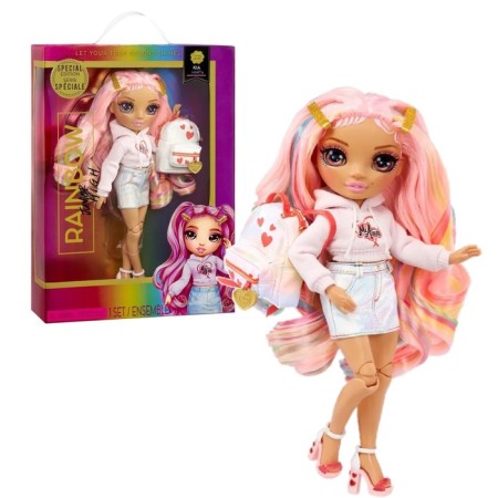 KIA Hart doll, with accessories, 24 cm, Rainbow Junior High, Pink