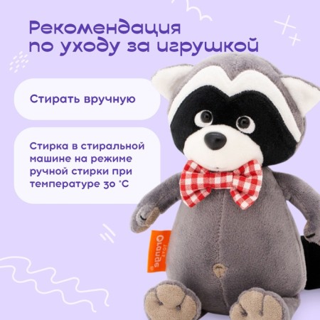 Soft toy "Raccoon Danny in a butterfly", 20 cm-3