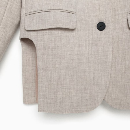 Women's jacket with side cuts MIST size 48-50, beige color-9