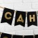 Garland embossing on paper "Happy Birthday", black, gold letters, dl. 156 cm, 250 g/sq.m