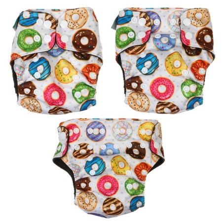 Panties-scammer, reusable, carbon-bamboo fabric, "donuts", from 0-12 months.-7