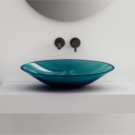 ABBER KRISTALL AT2812Aquamarin, overhead, 535x425x150 mm, turquoise