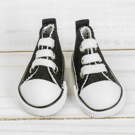 Doll sneakers, sole length 5 cm, black color-2