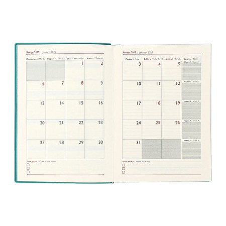 Dated 2025 diary, Escalada, A6+ 176 sheets, soft cover, artificial leather, pancake embossing, tinted block 70 g/m2, green-10